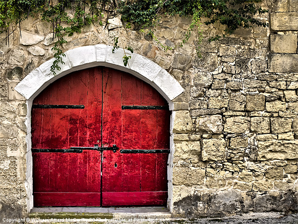 Medieval Red Door Picture Board by William AttardMcCarthy