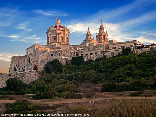 Mdina at Dusk Picture Board by William AttardMcCarthy