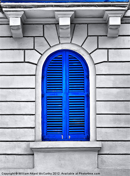 Blue Window Picture Board by William AttardMcCarthy