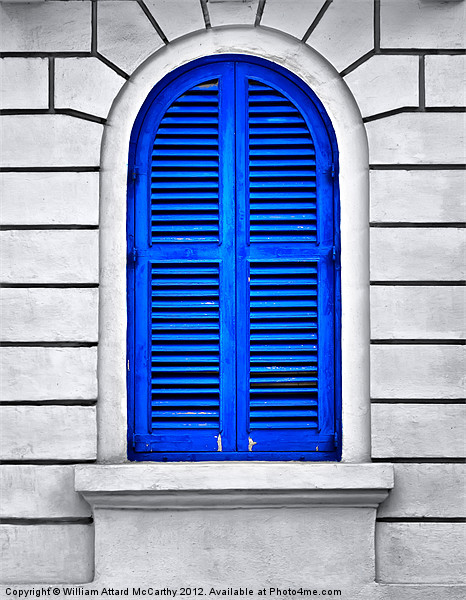 Blue Window Picture Board by William AttardMcCarthy