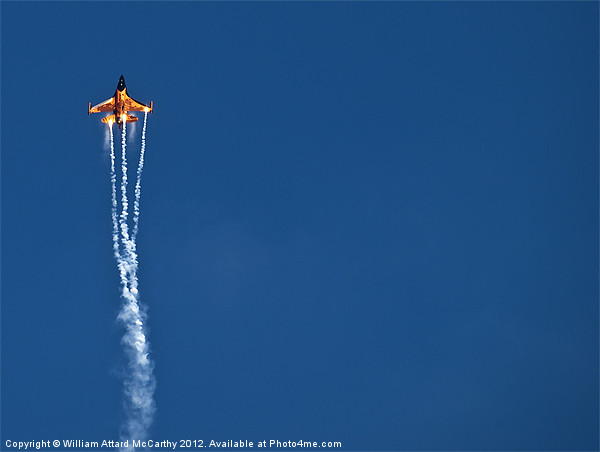 RNLAF  F-16 Fighting Falcon and Flares Picture Board by William AttardMcCarthy