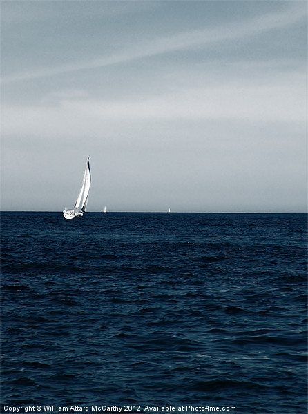 Lone Yacht Picture Board by William AttardMcCarthy