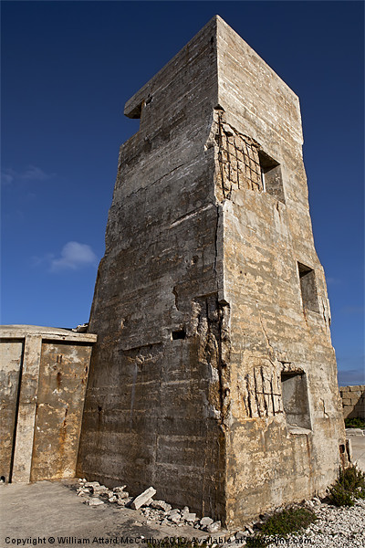 Fort Ricasoli Gun Tower Picture Board by William AttardMcCarthy