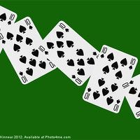 Buy canvas prints of Playing Cards, Ten of Spades on Green Background by Natalie Kinnear