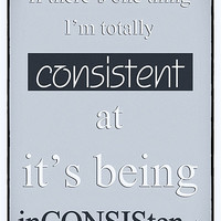 Buy canvas prints of Humorous Poster - Consistently Inconsistent - Blue by Natalie Kinnear