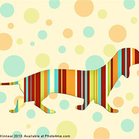 Buy canvas prints of Dachshund Fun Colorful Abstract by Natalie Kinnear