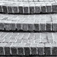 Buy canvas prints of Brick Steps in Black and White - Natalie Kinnear P by Natalie Kinnear
