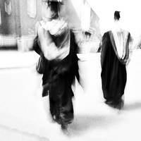Buy canvas prints of Graduation Abstract in Black and White by Natalie Kinnear