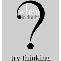 Buy canvas prints of Humorous Text Poster - When In Doubt Try Think by Natalie Kinnear