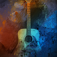 Buy canvas prints of Guitar Grunge Abstract by Natalie Kinnear
