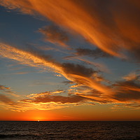 Buy canvas prints of Sunset at El Golfo in Lanzarote by Linda Seagroatt
