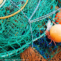 Buy canvas prints of Colourful Pile of Fishing Nets by Jane McIlroy