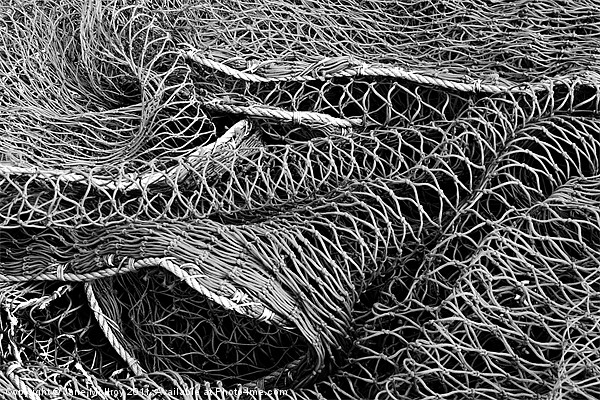 Fishing Nets, Monochrome Picture Board by Jane McIlroy