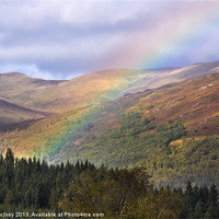 Buy canvas prints of Rainbow in the Trossachs by Jane McIlroy