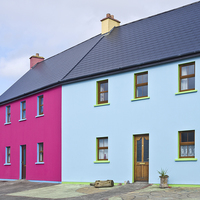 Buy canvas prints of Irish Village Houses by Jane McIlroy