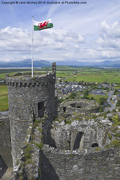 Harlech Castle Tower Picture Board by Jane McIlroy
