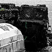 Buy canvas prints of lobster pots on the shore by steve akerman