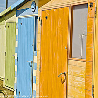 Buy canvas prints of Colourful beach huts at Seaford by steve akerman