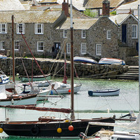 Buy canvas prints of Mousehole Cosy Harbour by Liz Ward
