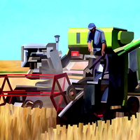 Buy canvas prints of Combine Harvester by Trevor Butcher