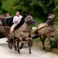 Buy canvas prints of Wild Wagon Ride by Trevor Butcher