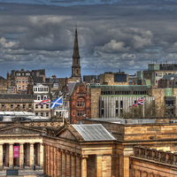 Buy canvas prints of  Edinburgh roof tops by allan somerville