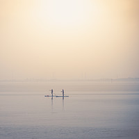 Buy canvas prints of Paddle boarder at West Mersea by Mark Harrop