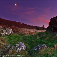 Buy canvas prints of Moonlit at Portencross by Paul Messenger