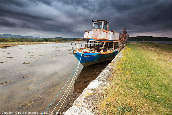Loch Etive Old Boat Picture Board by Paul Messenger