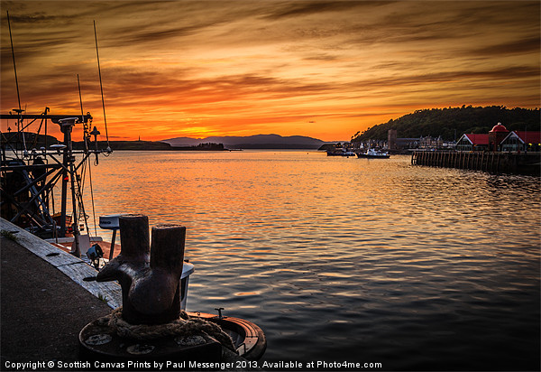 Oban Sunset Picture Board by Paul Messenger