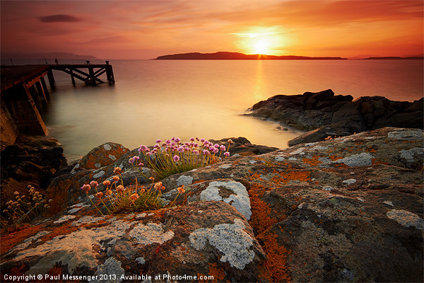 Portencross Sunset Picture Board by Paul Messenger