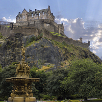 Buy canvas prints of Edinburgh Castle Scotland by Paul Messenger