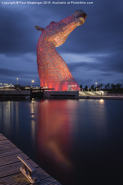 Kelpies at Night.  Picture Board by Paul Messenger