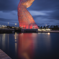 Buy canvas prints of Kelpies at Night.  by Paul Messenger