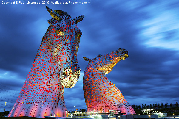  The Kelpies at Dusk Picture Board by Paul Messenger