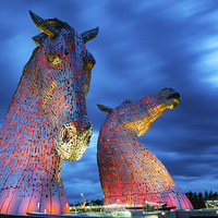 Buy canvas prints of  The Kelpies at Dusk by Paul Messenger