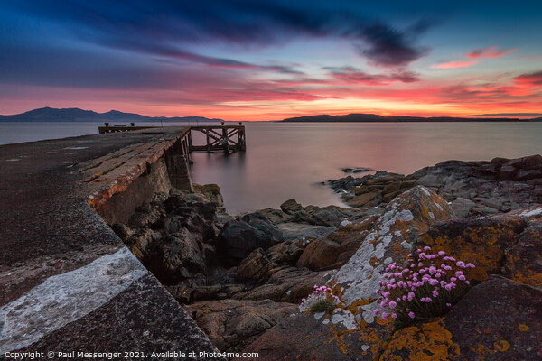 Portencross sunset Ayrshire Scotland Picture Board by Paul Messenger