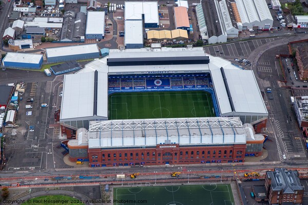 Glasgow Rangers Stadium Picture Board by Paul Messenger