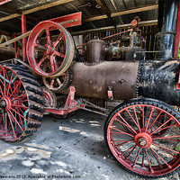 Buy canvas prints of steam tractor by Jo Beerens