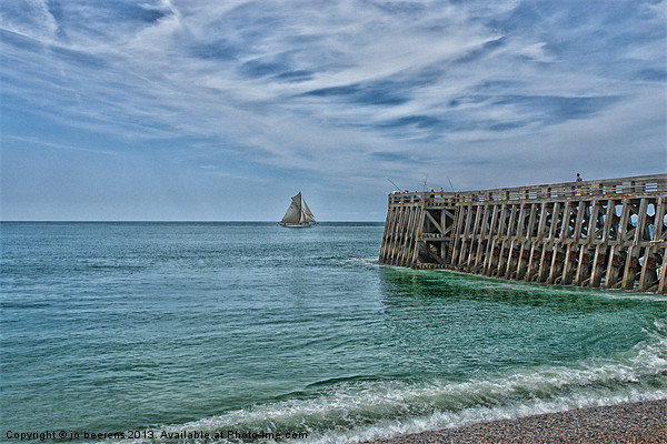 dieppe harbour fishing Picture Board by Jo Beerens