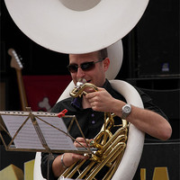 Buy canvas prints of sousaphone player by Jo Beerens