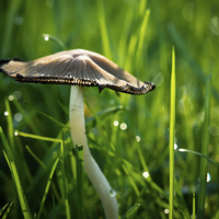 Buy canvas prints of mushroom in the grass by Jo Beerens