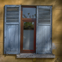 Buy canvas prints of belgian window blinds by Jo Beerens