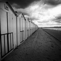 Buy canvas prints of beach huts by Jo Beerens