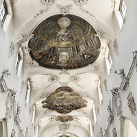 Buy canvas prints of church ceiling by Jo Beerens