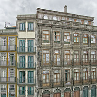 Buy canvas prints of porto apartment facades by Jo Beerens