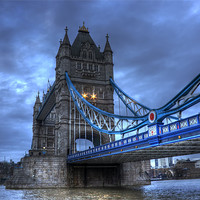 Buy canvas prints of Tower Bridge in Blue by Dean Messenger
