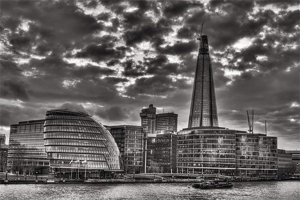 City Hall and Shard Picture Board by Dean Messenger