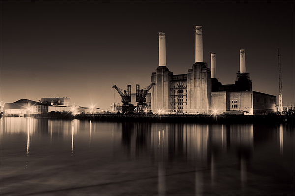 battersea Power Station Toned Picture Board by Dean Messenger