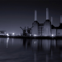 Buy canvas prints of battersea Power Station black and white by Dean Messenger